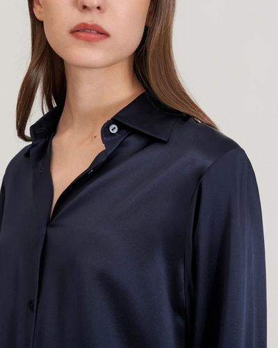 Shop Lilysilk Women's 22 Momme Oversize Silk Shirt In Blue