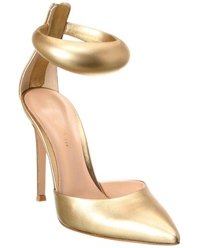 Shop Gianvito Rossi 105 Leather Pump In Gold