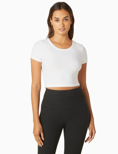 Shop Beyond Yoga Featherweight Perspective Cropped Tee In White