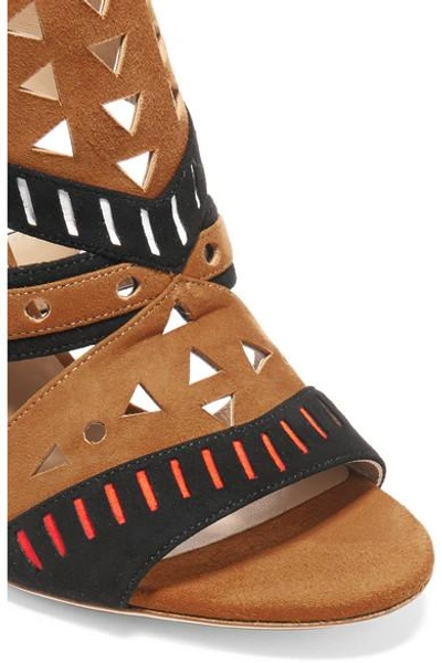 Shop Tamara Mellon Arizona Laser-cut Suede Sandals