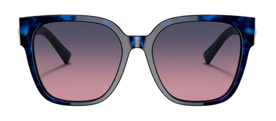 Shop Valentino Va 4111 5031i6 Oversized Square Sunglasses In Violet