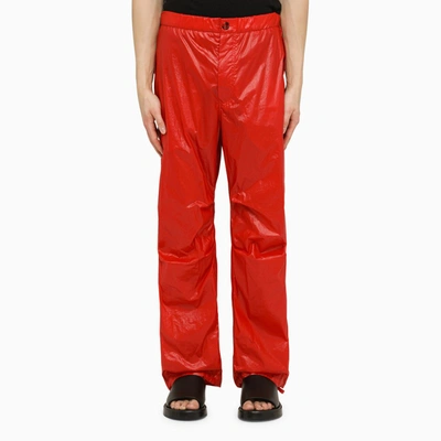 Shop Ferragamo Red Nylon Trousers