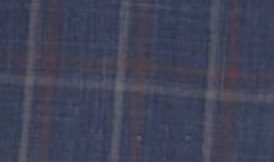English Laundry Plaid Two Button Notch Lapel Trim Fit Wool Blend Suit In Blue