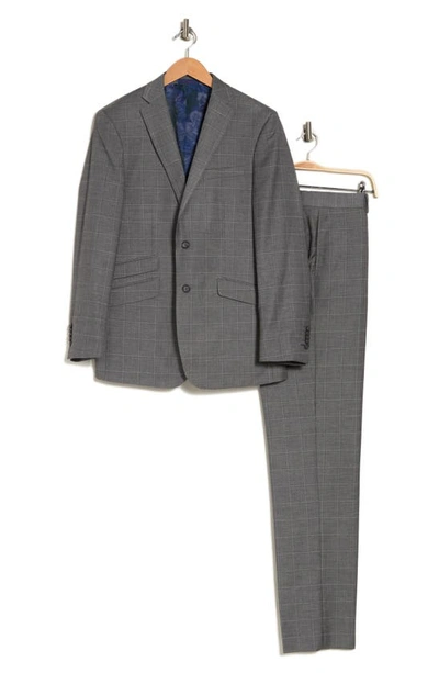 Shop English Laundry Trim Fit Windowpane Suit In Gray