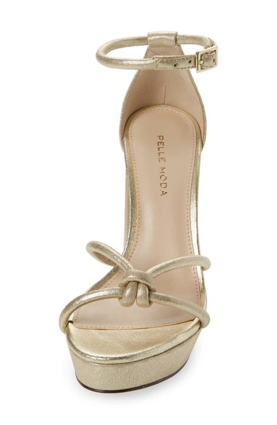 Shop Pelle Moda Gilian Ankle Strap Sandal In Platinum Gold