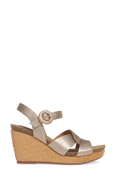 Shop Söfft Casidy Wedge Sandal In Gold Leather