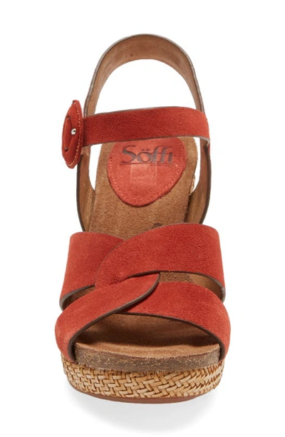 Shop Söfft Casidy Wedge Sandal In Coral Suede