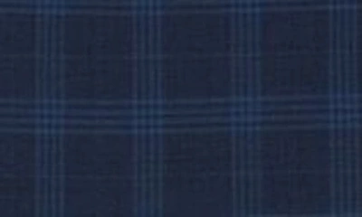 English Laundry Plaid Two Button Notch Lapel Trim Fit Wool Blend Suit In Blue