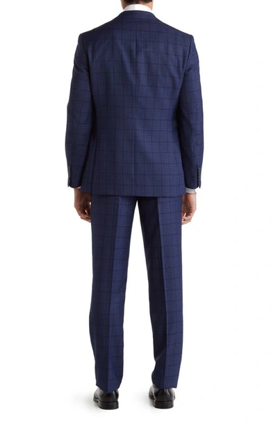 Shop English Laundry Trim Fit Check Suit In Blue