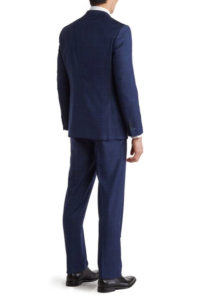 Shop English Laundry Trim Fit Windowpane Suit In Blue