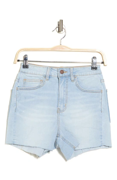 Shop O'neill Walker High Waist Stretch Denim Shorts In Light Blue