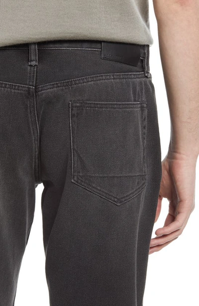 Shop Allsaints Switch Raw Hem Denim Shorts In Washed Black