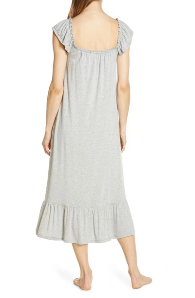 Shop Nordstrom Moonlight Eco Ruffle Nightgown In Grey Heather