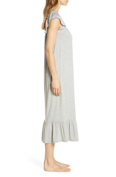 Shop Nordstrom Moonlight Eco Ruffle Nightgown In Grey Heather