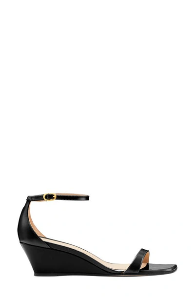 Shop Stuart Weitzman Nudistcurve Wedge Sandal In Black