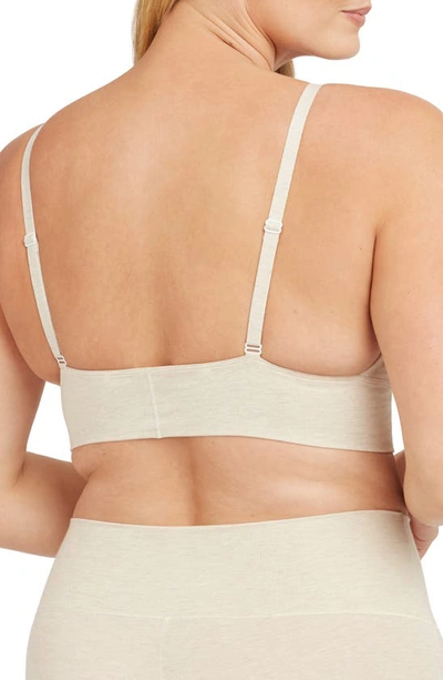Shop Spanx Comfort Cotton Blend Bralette In Heather Oatmeal