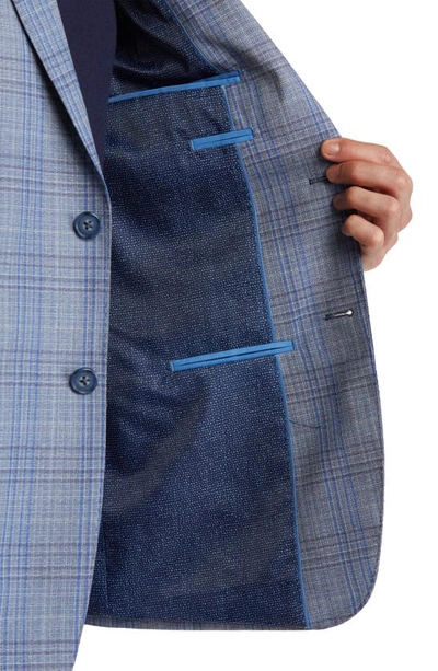 English Laundry Trim Fit Plaid Wool Blend Suit In Blue