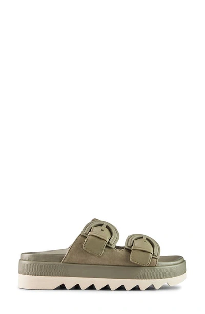 Shop Cougar Pepa Slide Sandal In Olive Suede/ Leather