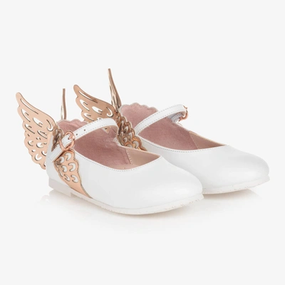 Shop Sophia Webster Mini Girls White Leather Butterfly Shoes