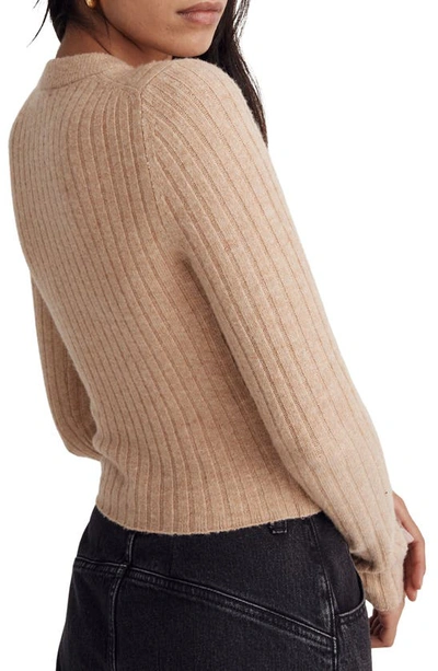 Shop Madewell Readfield Rib Slim Fit Pullover Sweater In Heather Camel