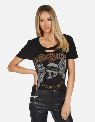 Shop Lauren Moshi X Myra X Aerosmith Skull In Black