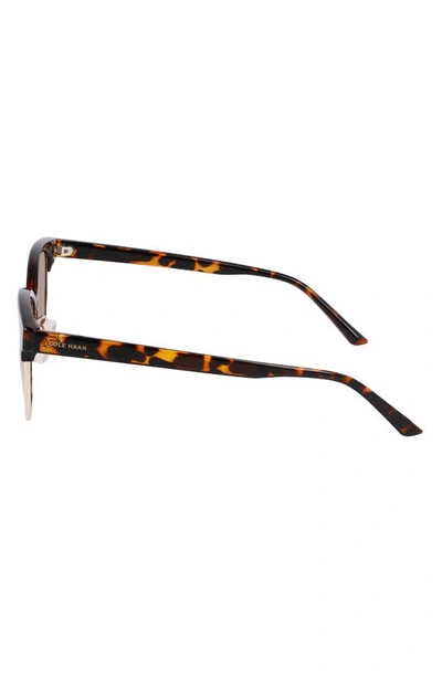 Cole Haan 55mm Half Rim Polarized Sunglasses In Tortoise