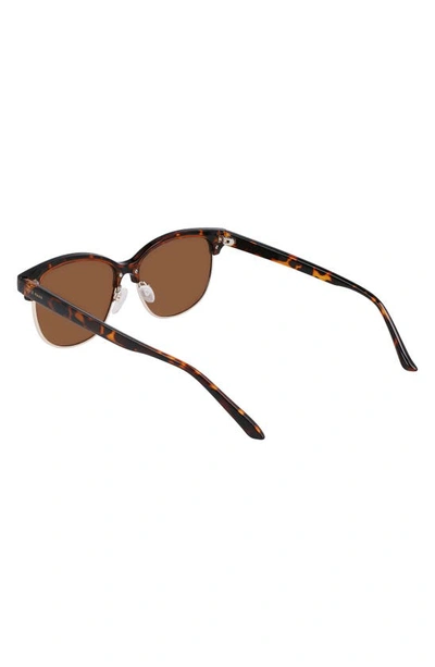 Cole Haan 55mm Half Rim Polarized Sunglasses In Tortoise