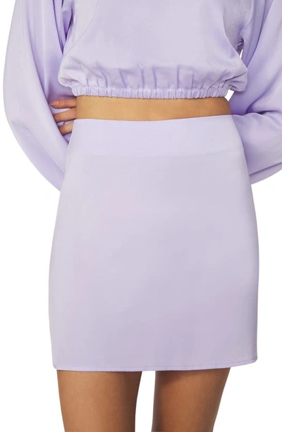 Shop Weworewhat Mini Split Miniskirt In Heather Purple