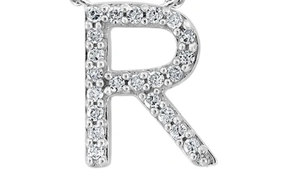 Effy Sterling Silver Pavé Diamond Initial Pendant Necklace In White-r