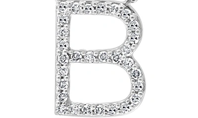 Effy Sterling Silver Pavé Diamond Initial Pendant Necklace In White-b