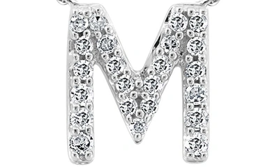 Effy Sterling Silver Pavé Diamond Initial Pendant Necklace In White-m