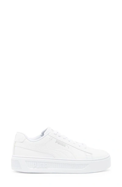 Shop Puma Smash V3 Platform Sneaker In  White- Silver