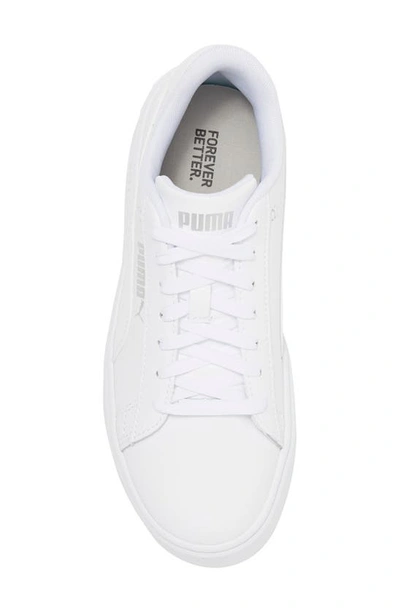 Shop Puma Smash V3 Platform Sneaker In  White- Silver
