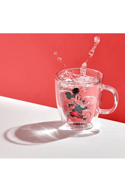 Shop Joyjolt Set Of 2 Double Wall Mickey™ Glitch Mug In Clear
