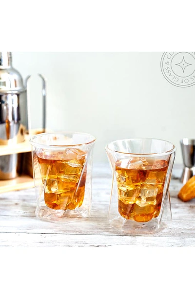 Joyjolt Lacey Double Old Fashioned Glass In Clear