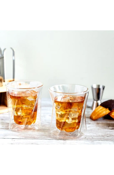Joyjolt Lacey Double Old Fashioned Glass In Clear