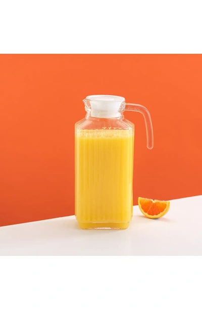 Joyjolt Glass Pitcher With Plastic Handle In Clear
