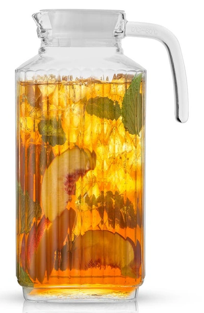Joyjolt Glass Pitcher With Plastic Handle In Clear