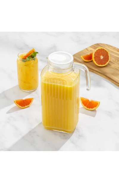 Joyjolt Glass Pitcher With Plastic Handle In Clear