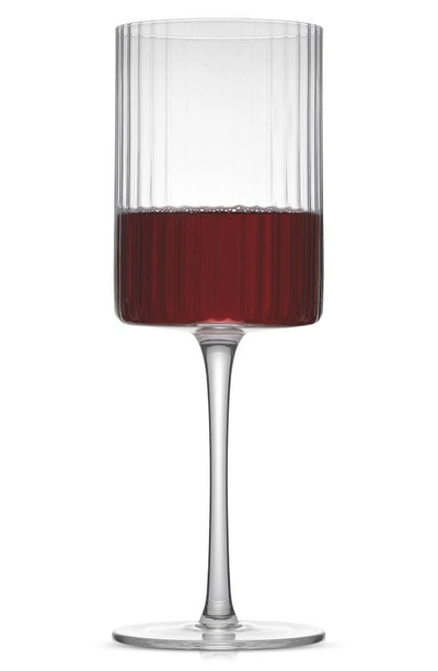 Joyjolt Elle Fluted Cylinder Red Wine Glasses In Clear
