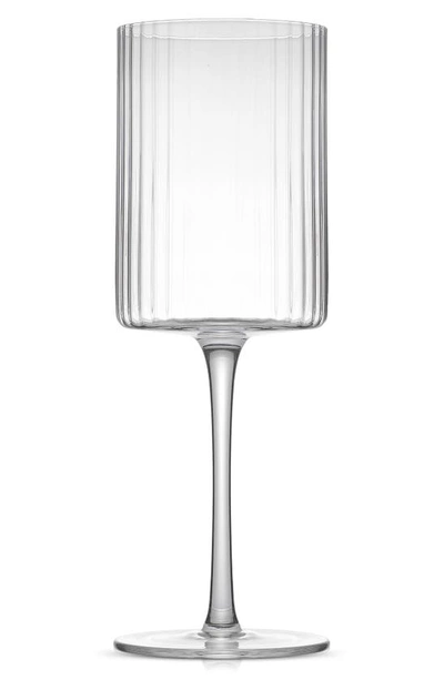 Joyjolt Elle Fluted Cylinder Red Wine Glasses In Clear