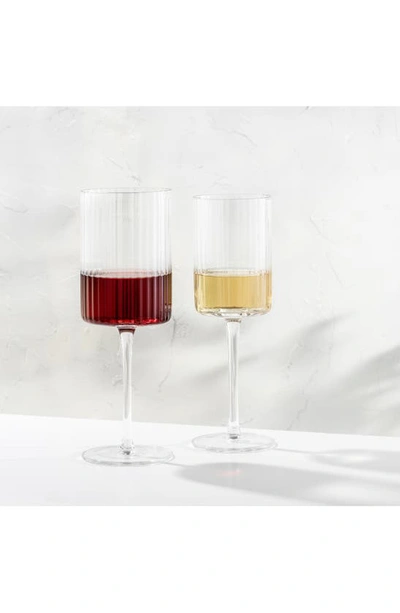 JOYJOLT JOYJOLT ELLE FLUTED CYLINDER RED WINE GLASSES 