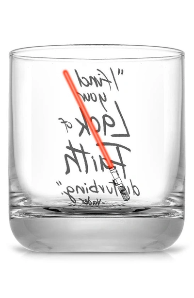 Shop Joyjolt Vader Lightsaber Drinking Glasses In Clear/ Red