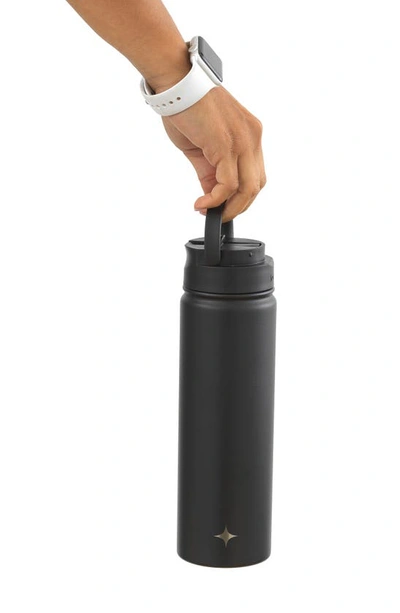Joyjolt Stainless Steel Lidded Water Bottle In Black