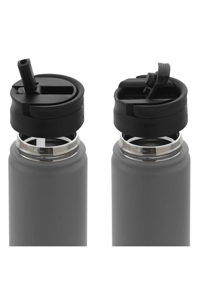 Joyjolt Stainless Steel Lidded Water Bottle In Black