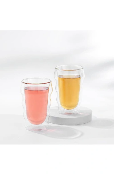 Joyjolt Set Of 2 Double Wall Flux Tumbler In Clear