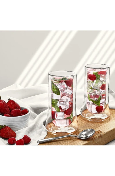 JOYJOLT JOYJOLT SET OF 4 COSMOS DOUBLE WALL BUBBLES FLUTE GLASS 