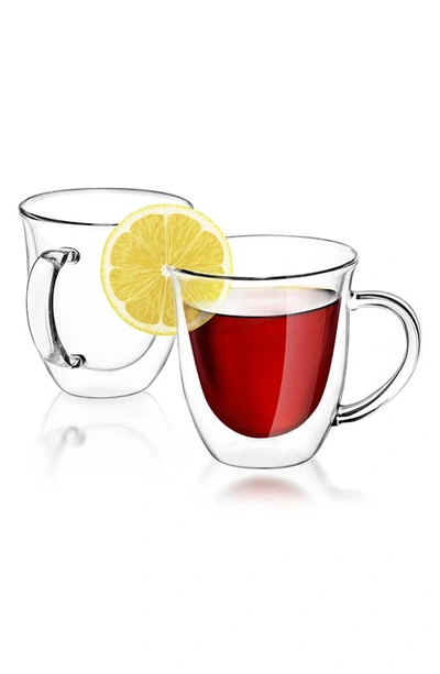 Joyjolt Serene Drinking Mugs In Clear