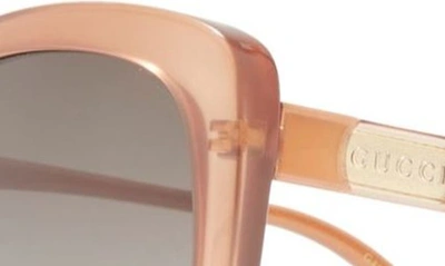 Shop Gucci 57mm Cat Eye Sunglasses In Brown