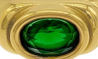 Shop Adornia Cubic Zirconia Signet Ring In Green